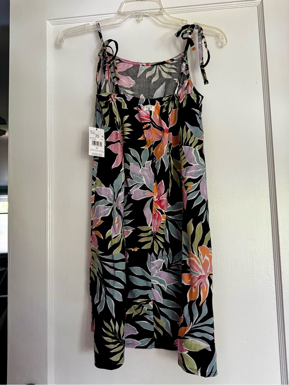 Billabong Black Floral Tie-Shoulder Slip Dress